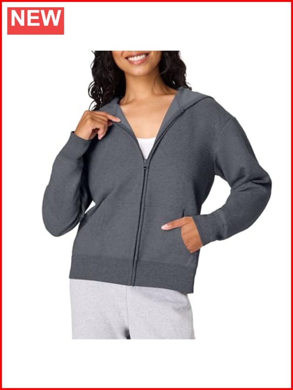 Hanes EcoSmart Fleece Full-Zip Hoodie Women's Midweight Sweatshirt